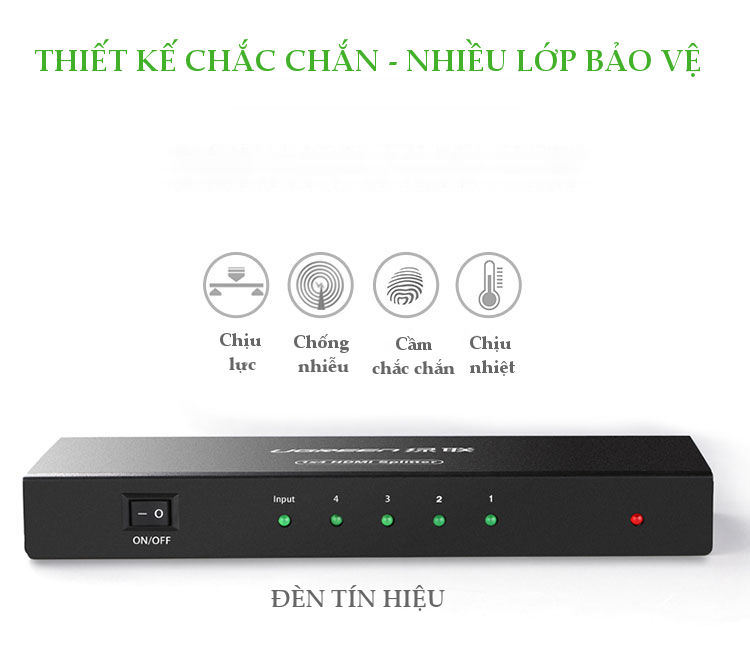 Bộ chia HDMI 1 ra 4 Ugreen 4K 2K cao cấp